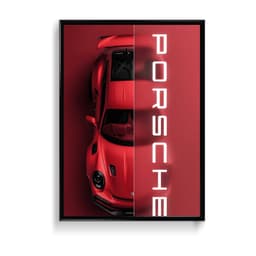 Porsche 911 (Red) Car Frame & Poster | HD Acrylic Car Wall Decor for Home & Office | Wall Ready Design Frames & Posters