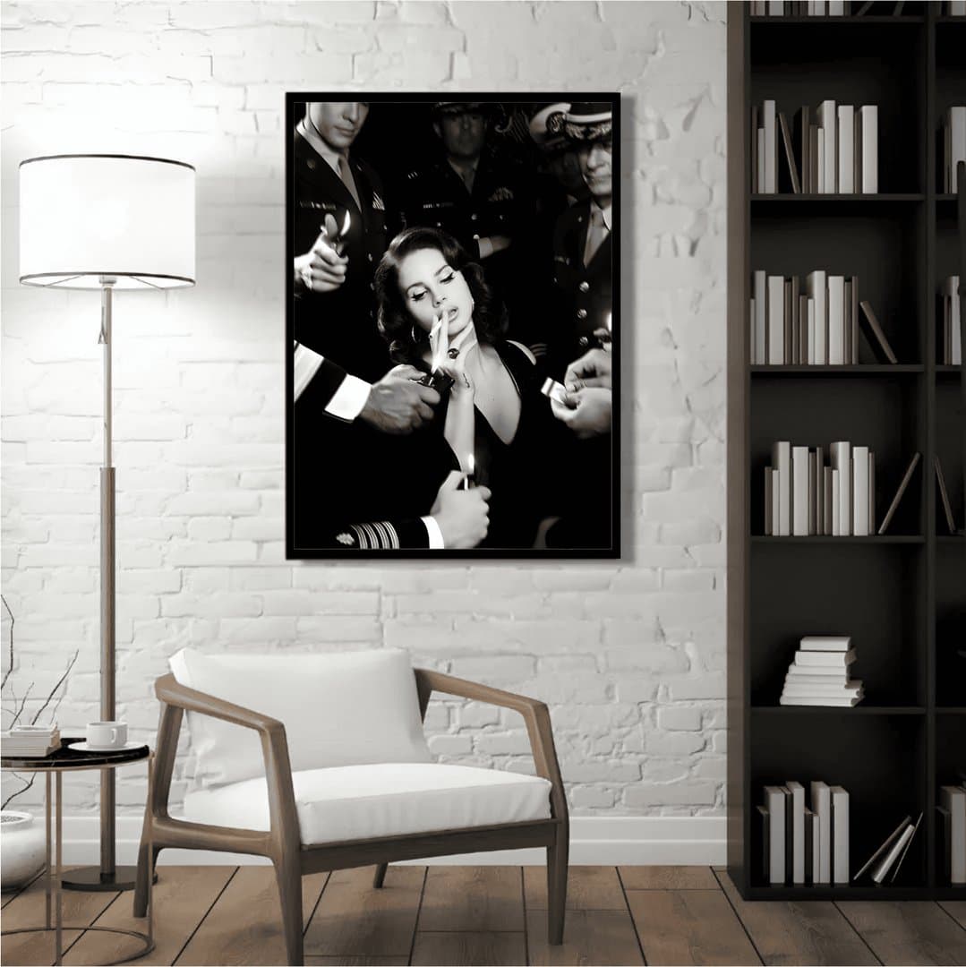 Lana Del Rey in Noir Aesthetic (For Her) Frame & Poster | HD Acrylic For Her Wall Decor for Home & Office | Wall Ready Design Frames & Posters 5