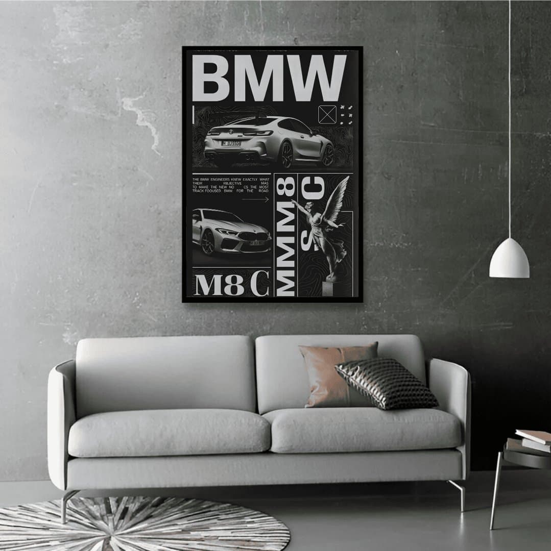 BMW M8 Car Frame & Poster | HD Acrylic Car Wall Decor for Home & Office | Wall Ready Design Frames & Posters 4