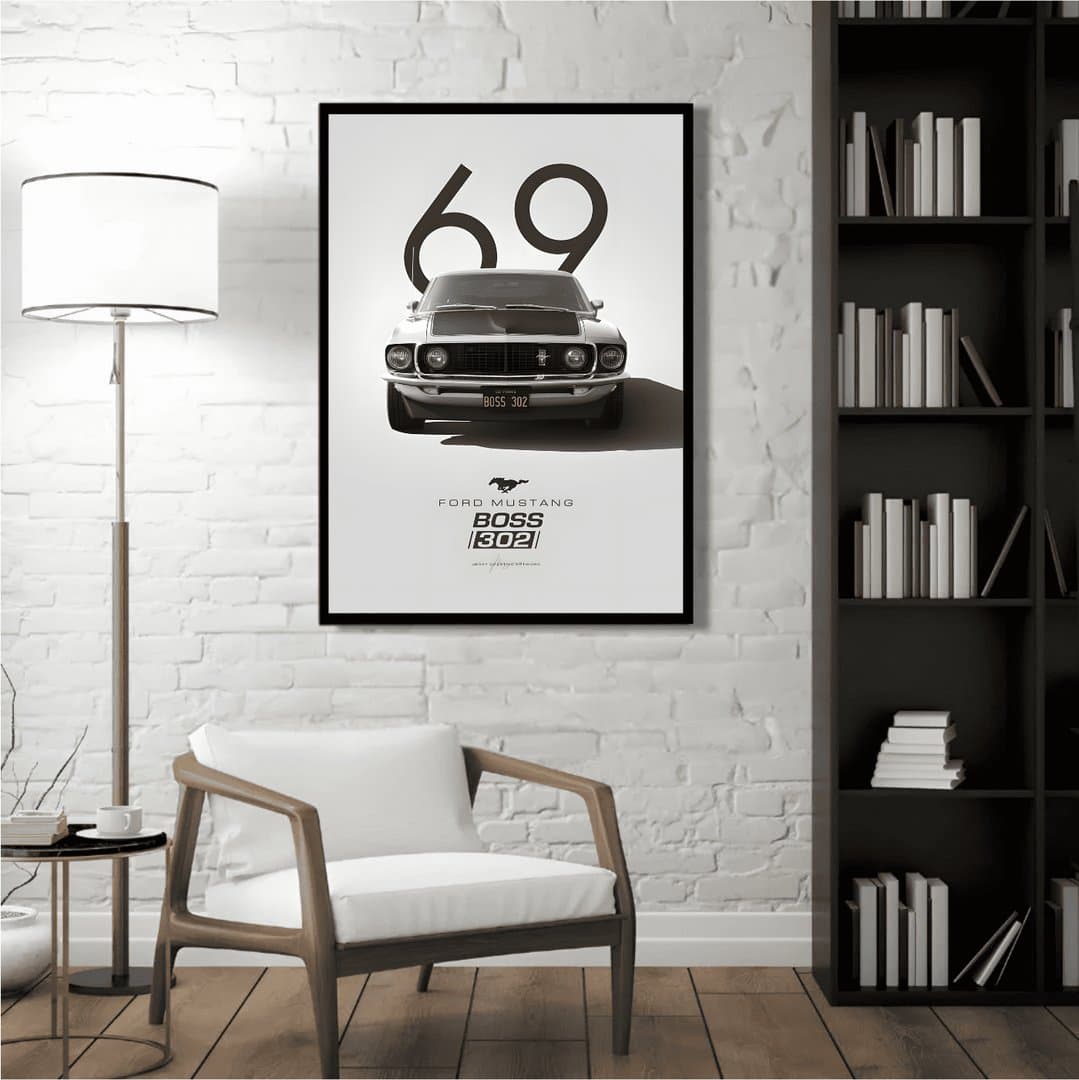 Iconic Ford Mustang GT 350 Car Frame & Poster | HD Acrylic Car Wall Decor for Home & Office | Wall Ready Design Frames & Posters 3