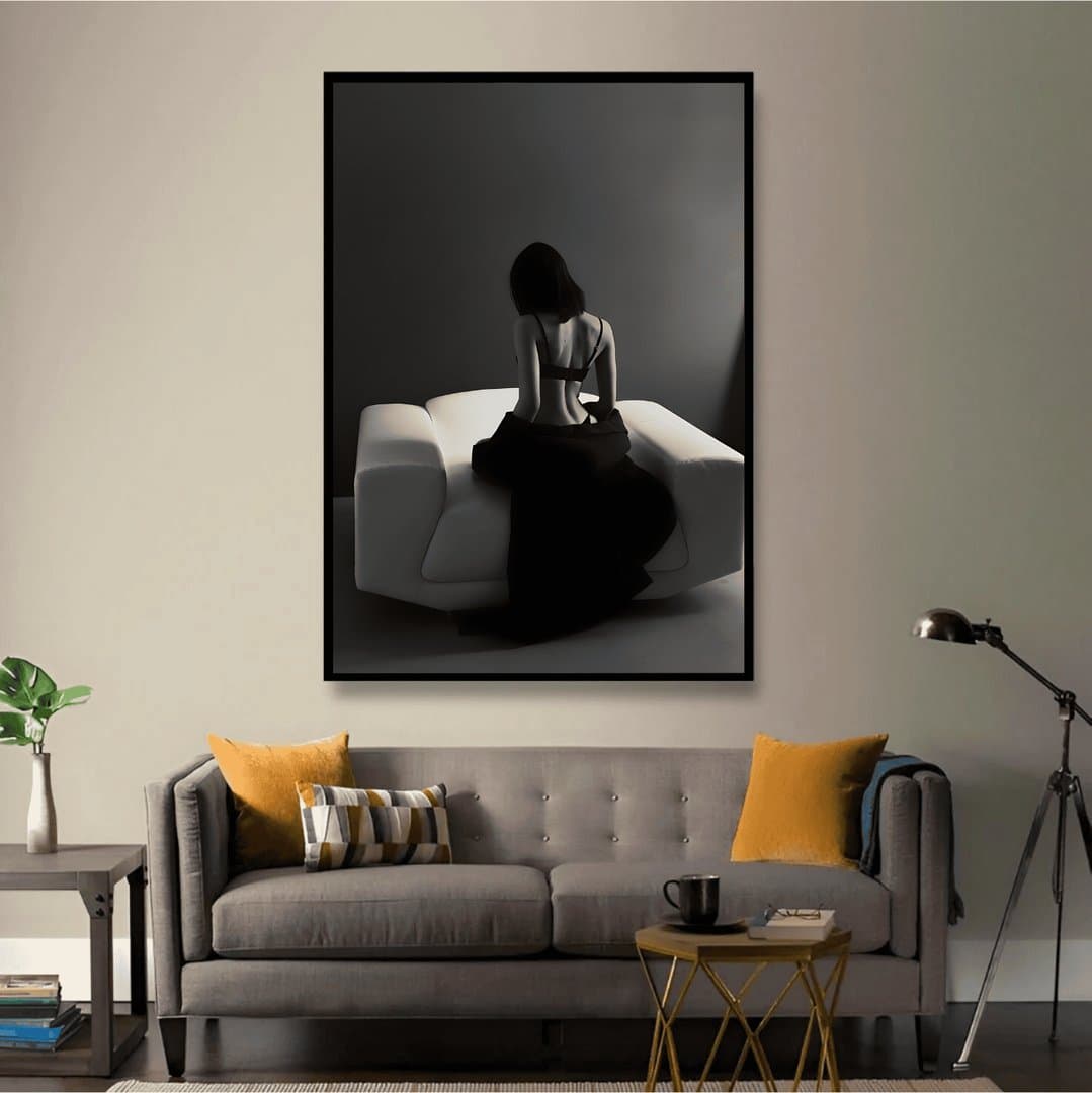 Minimalist Monochrome Female Portrait (For Her) Frame & Poster | HD Acrylic For Her Wall Decor for Home & Office | Wall Ready Design Frames & Posters 2
