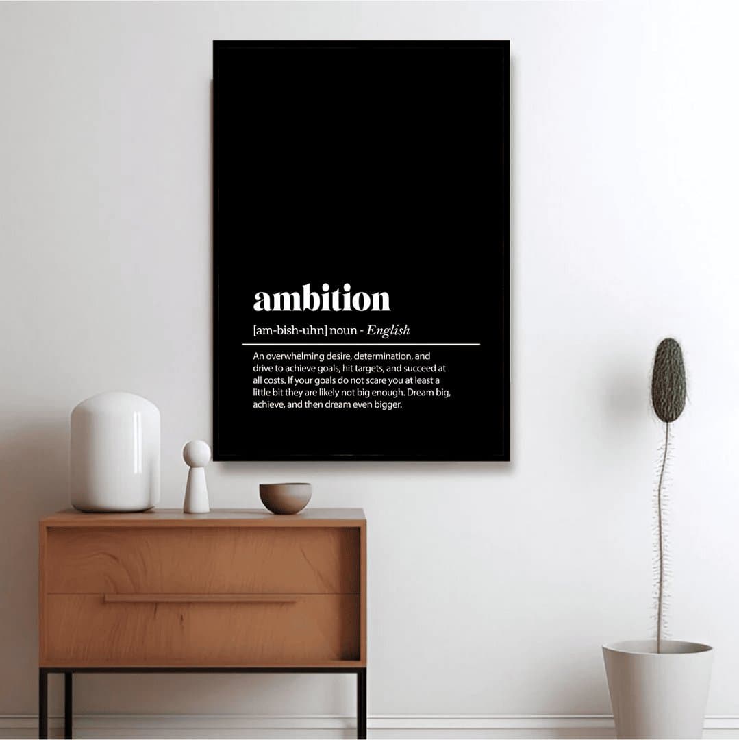 Ambition Definition Motivational (For Him) Frame & Poster | HD Acrylic For Him Wall Decor for Home & Office | Wall Ready Design Frames & Posters 5