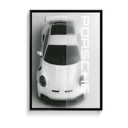 Porsche 911 (White) Car Frame & Poster | HD Acrylic Car Wall Decor for Home & Office | Wall Ready Design Frames & Posters