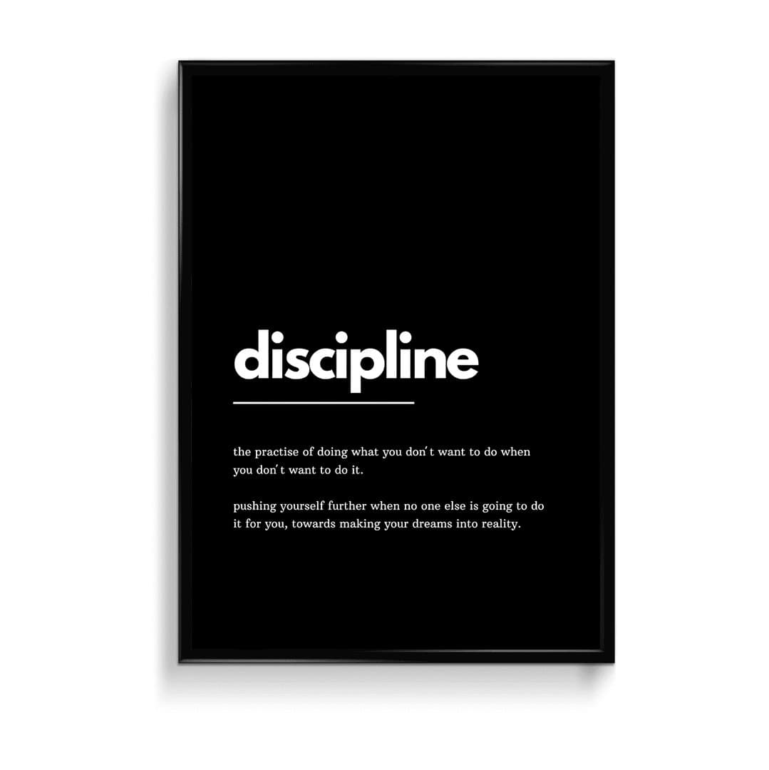 Discipline Definition Motivational (Gym) Frame & Poster | HD Acrylic Gym Wall Decor for Home & Office | Wall Ready Design Frames & Posters