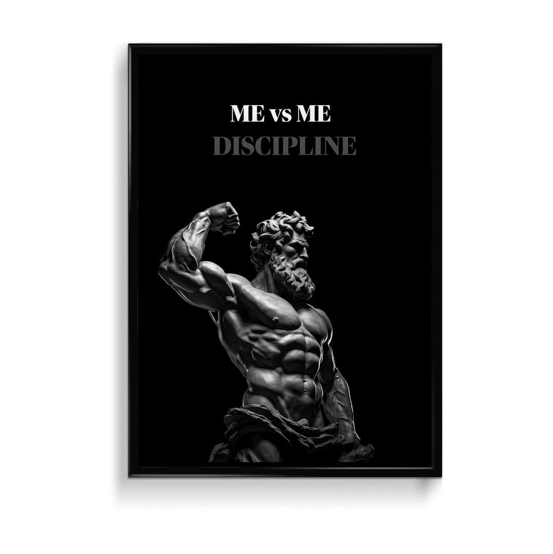 Discipline – Sculpted by Will (Gym) Frame & Poster | HD Acrylic Gym Wall Decor for Home & Office | Wall Ready Design Frames & Posters