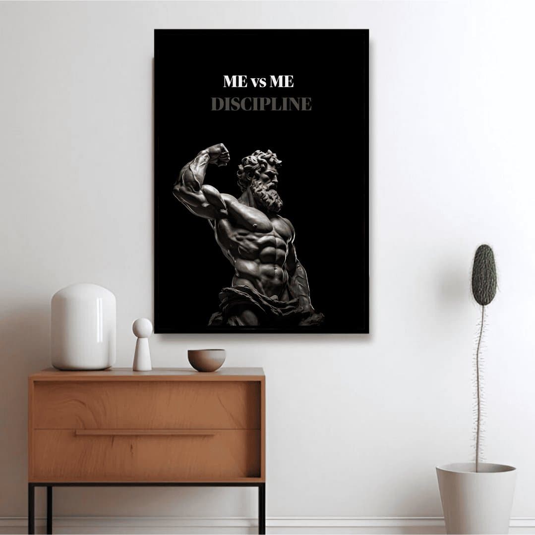 Discipline – Sculpted by Will (Gym) Frame & Poster | HD Acrylic Gym Wall Decor for Home & Office | Wall Ready Design Frames & Posters 4