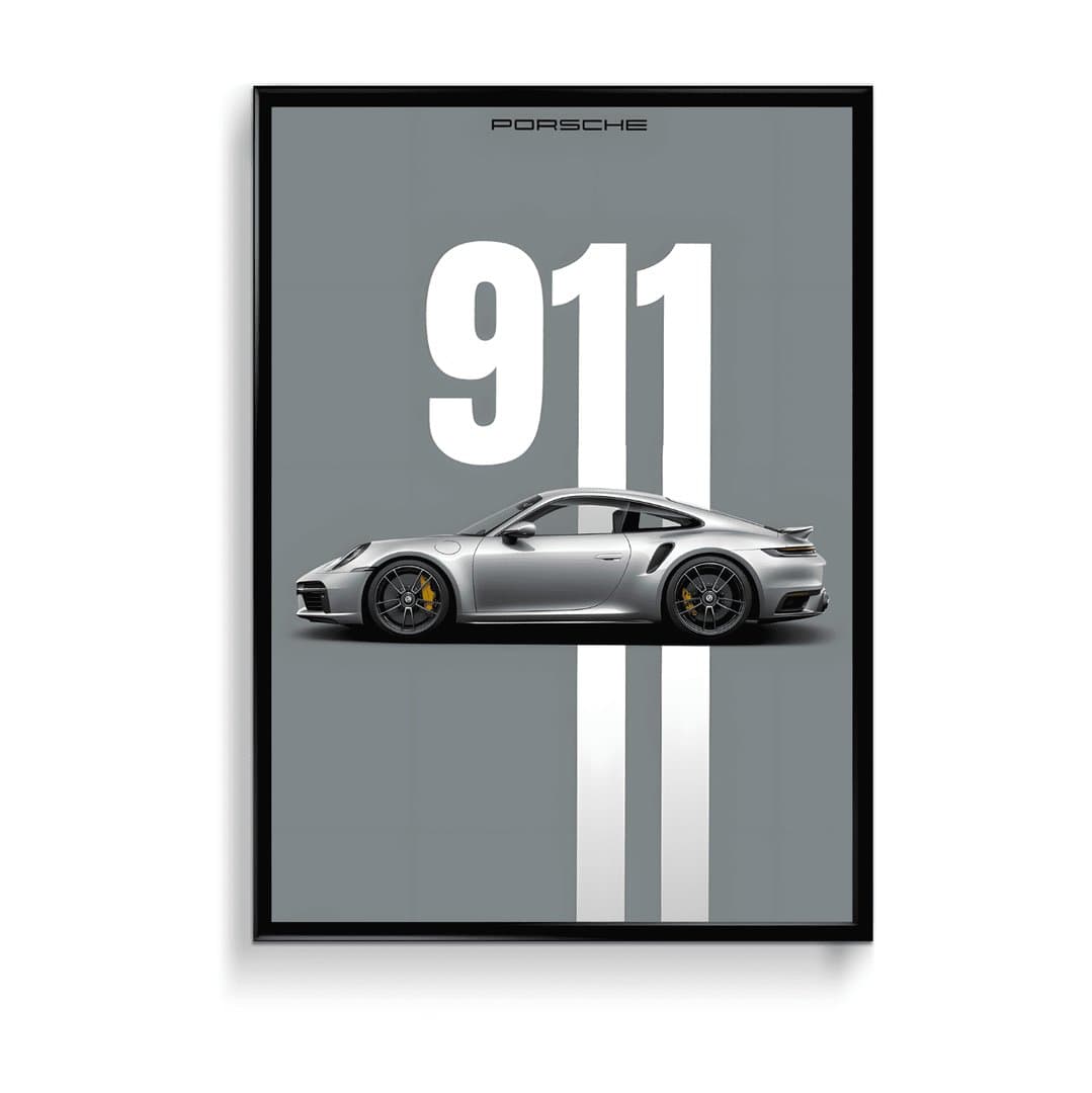 Porsche 911 Turbo S (992 generation) Car Frame & Poster | HD Acrylic Car Wall Decor for Home & Office | Wall Ready Design Frames & Posters