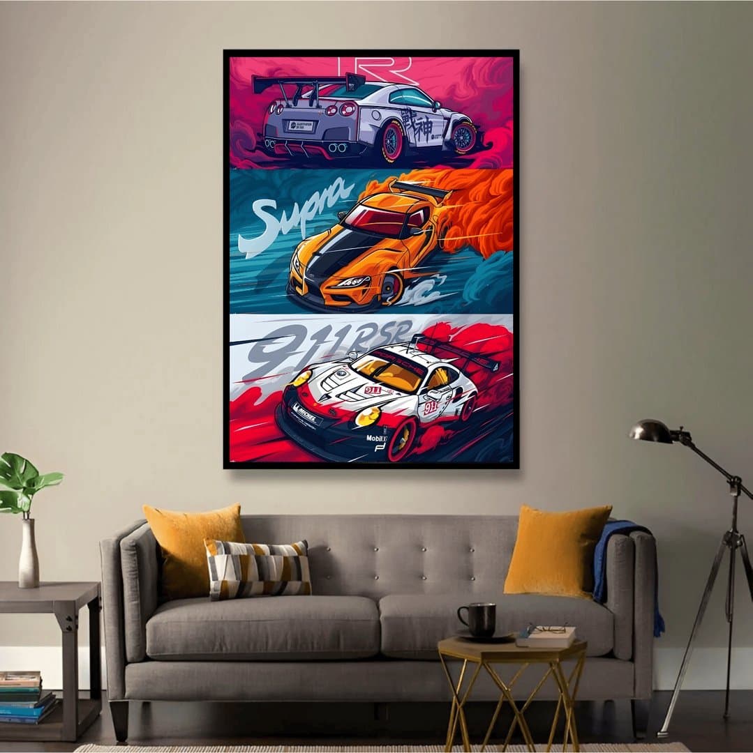 BMW Car Frame & Poster | HD Acrylic Car Wall Decor for Home & Office | Wall Ready Design Frames & Posters 4