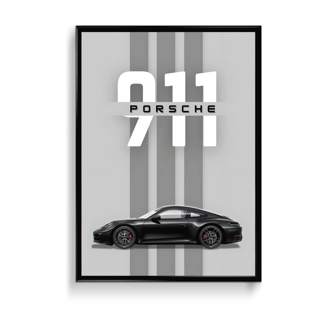 Porsche 911 Car Frame & Poster | HD Acrylic Car Wall Decor for Home & Office | Wall Ready Design Frames & Posters 1