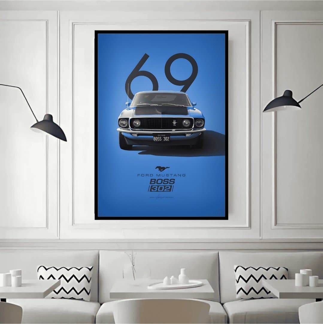 Ford Mustang Fastback Car Frame & Poster | HD Acrylic Car Wall Decor for Home & Office | Wall Ready Design Frames & Posters 5
