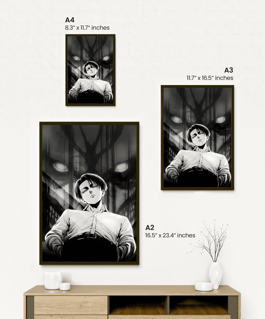 Levi Ackerman (Attack on Titan) Frame & Poster | HD Acrylic Anime Wall Decor for Home & Office | Wall Ready Design Frames & Posters 2