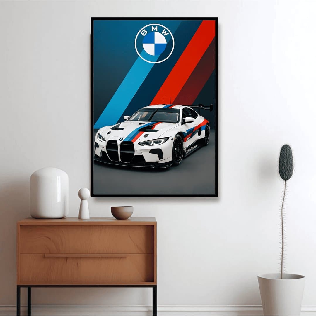BMW M4 GT3 Car Frame & Poster | HD Acrylic Car Wall Decor for Home & Office | Wall Ready Design Frames & Posters 4
