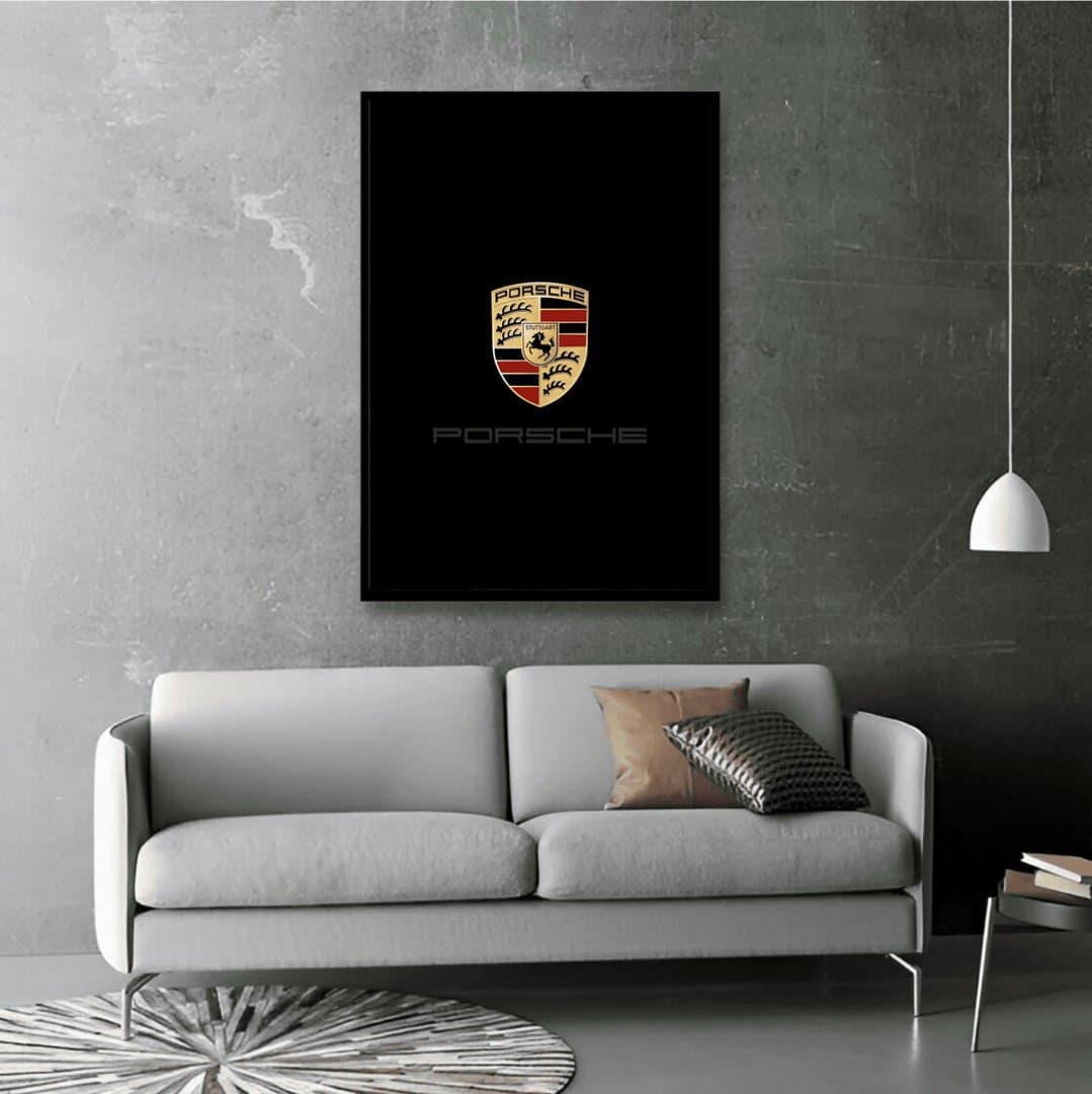 Porsche Logo Frame & Poster | HD Acrylic Car Wall Decor for Home & Office | Wall Ready Design Frames & Posters 5