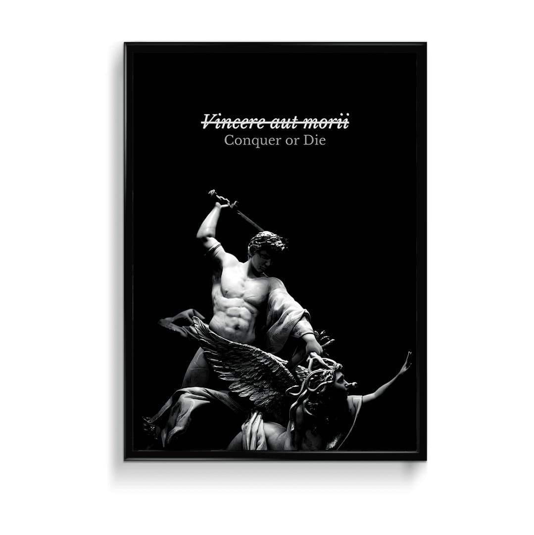 Vincere aut Mori (Conquer or Die) (For Him) Frame & Poster | HD Acrylic For Him Wall Decor for Home & Office | Wall Ready Design Frames & Posters