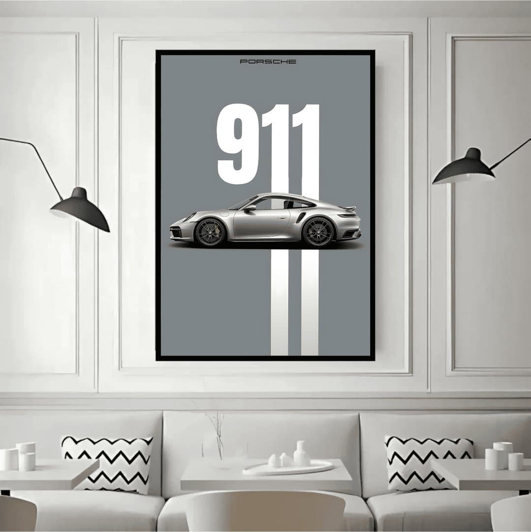Porsche 911 Turbo S (992 generation) Car Frame & Poster | HD Acrylic Car Wall Decor for Home & Office | Wall Ready Design Frames & Posters 5