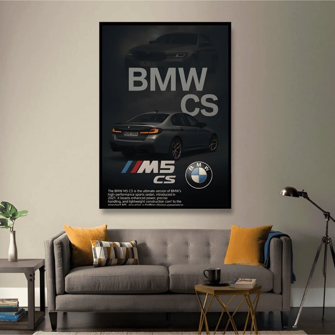 BMW M5 CS Car Frame & Poster | HD Acrylic Car Wall Decor for Home & Office | Wall Ready Design Frames & Posters 4