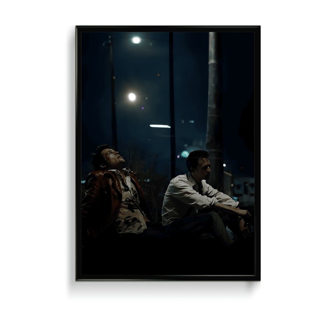Fight Club: Iconic Tyler and Narrator Scene (Movie) Frame & Poster | HD Acrylic Movie Wall Decor for Home & Office | Wall Ready Design Frames & Posters