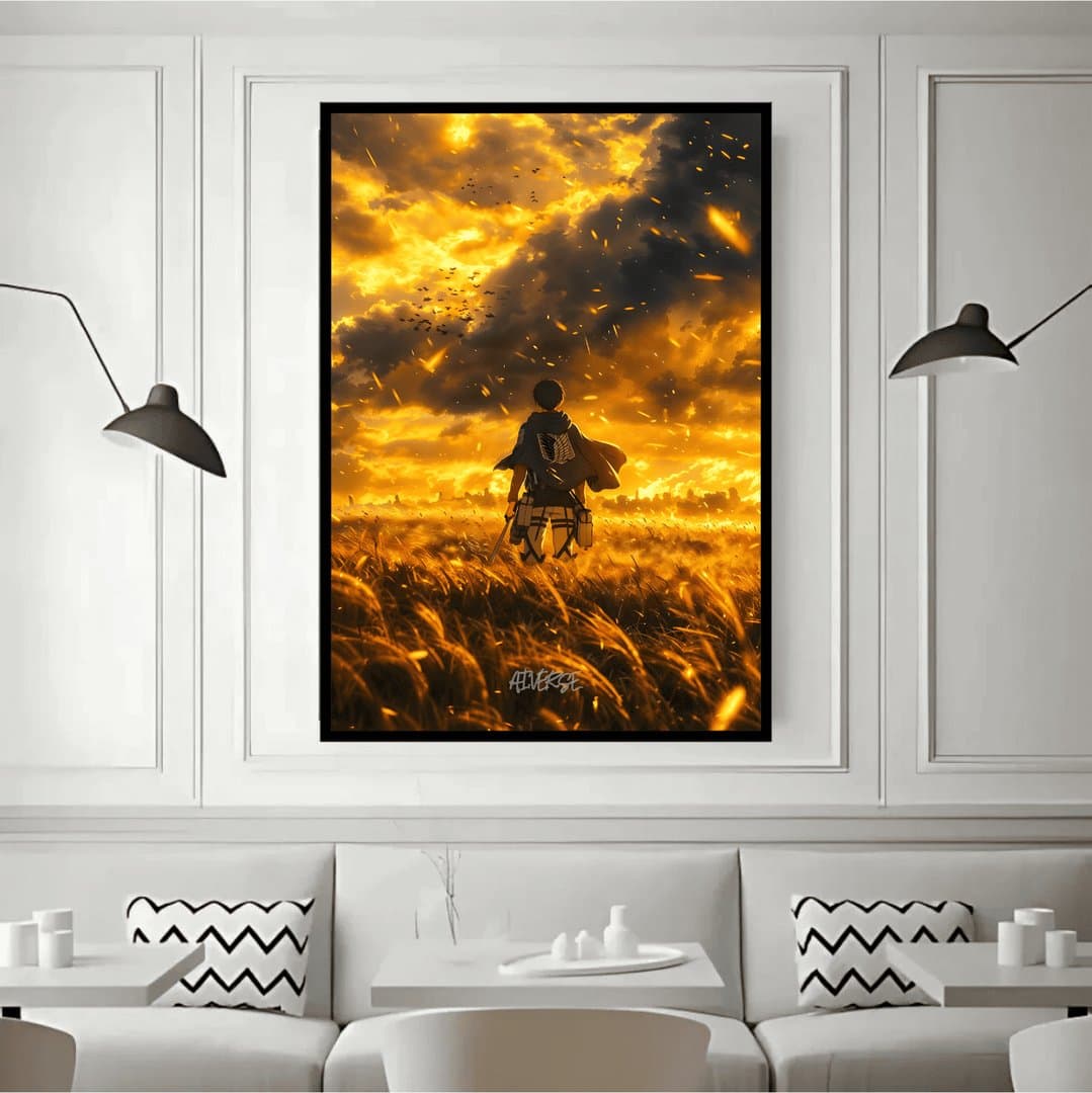 Eren Jeager (Attack on Titan) Frame & Poster | HD Acrylic Anime Wall Decor for Home & Office | Wall Ready Design Frames & Posters 3