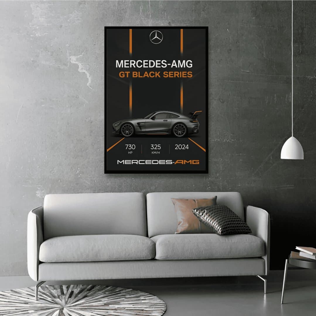 Mercedes AMG GT Black Series Car Frame & Poster | HD Acrylic Car Wall Decor for Home & Office | Wall Ready Design Frames & Posters 3
