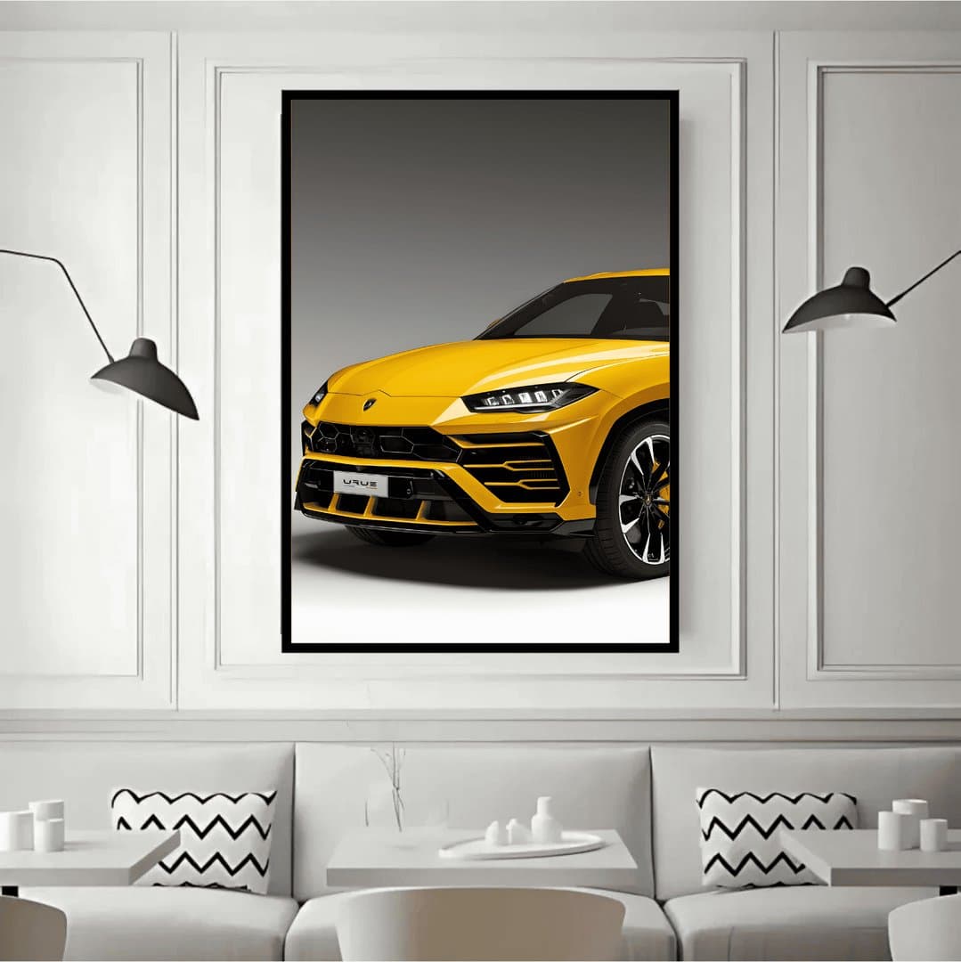 Lamborghini Urus Car Frame & Poster | HD Acrylic Car Wall Decor for Home & Office | Wall Ready Design Frames & Posters 3