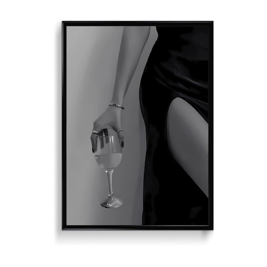 Woman Holding Wine Glass Wall Art (For Her) Frame & Poster | HD Acrylic For Her Wall Decor for Home & Office | Wall Ready Design Frames & Posters