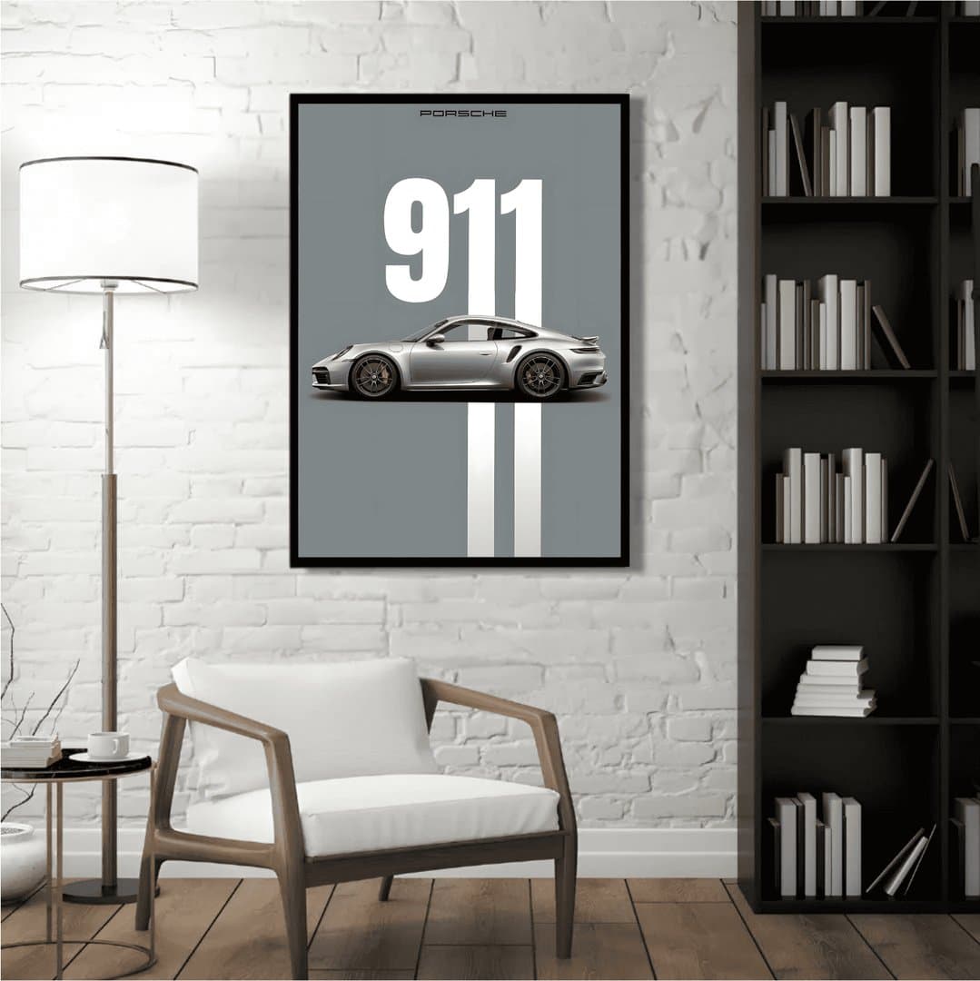 Porsche 911 Turbo S (992 generation) Car Frame & Poster | HD Acrylic Car Wall Decor for Home & Office | Wall Ready Design Frames & Posters 2