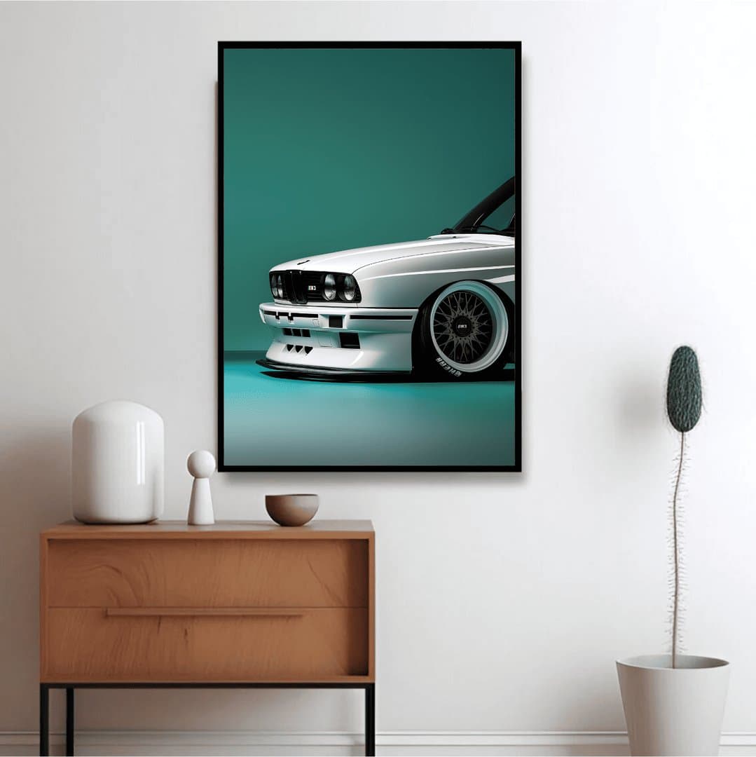 BMW E30 M3 Car Frame & Poster | HD Acrylic Car Wall Decor for Home & Office | Wall Ready Design Frames & Posters 4