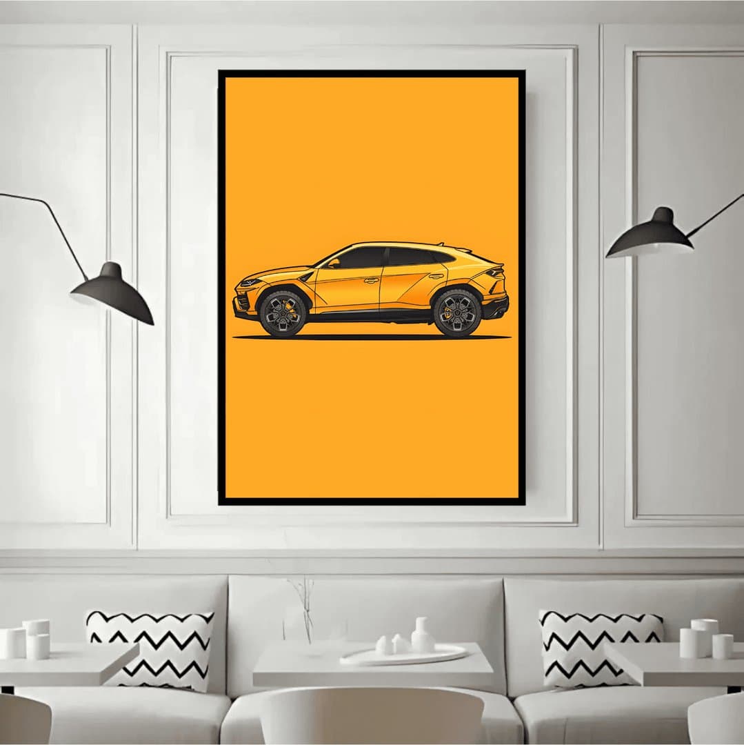 Lamborghini Urus Car Frame & Poster | HD Acrylic Car Wall Decor for Home & Office | Wall Ready Design Frames & Posters 3