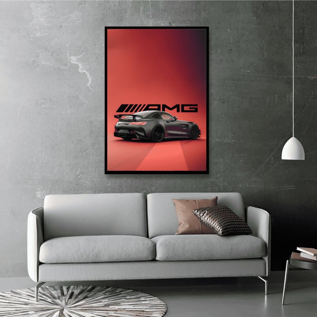 Mercedes-AMG GT Car Frame & Poster | HD Acrylic Car Wall Decor for Home & Office | Wall Ready Design Frames & Posters 4
