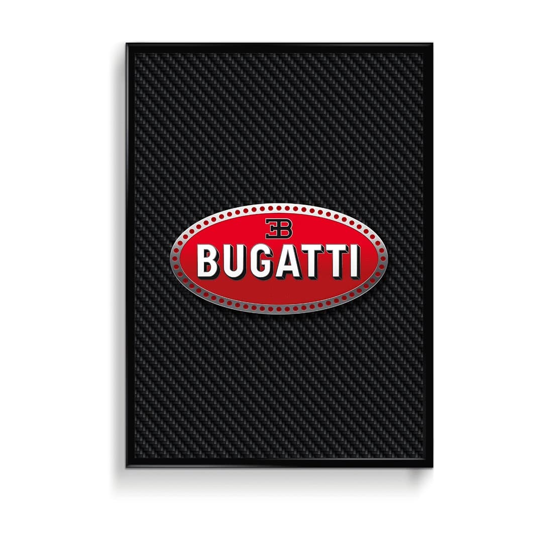 Bugatti Macaron Logo Frames & Poster | HD Acrylic Car Wall Decor for Home & Office | Wall Ready Design Frames & Posters 1