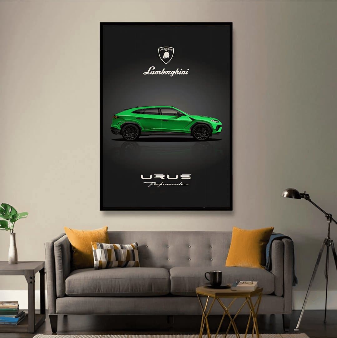 Lamborghini Urus Car Frame & Poster | HD Acrylic Car Wall Decor for Home & Office | Wall Ready Design Frames & Posters 3