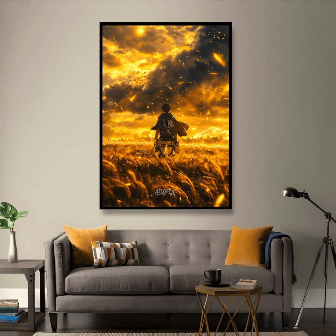 Eren Jeager (Attack on Titan) Frame & Poster | HD Acrylic Anime Wall Decor for Home & Office | Wall Ready Design Frames & Posters 4