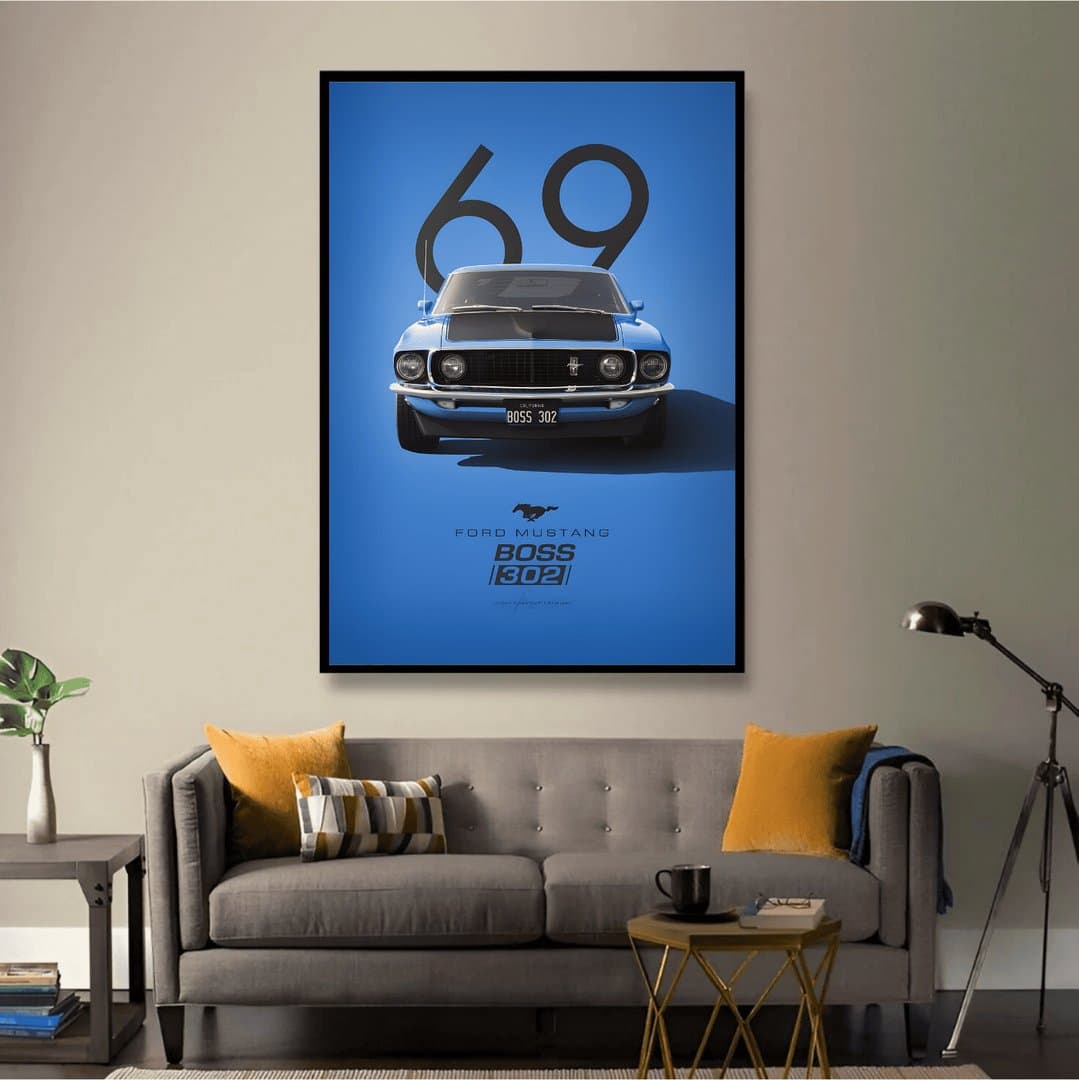 Ford Mustang Fastback Car Frame & Poster | HD Acrylic Car Wall Decor for Home & Office | Wall Ready Design Frames & Posters 4