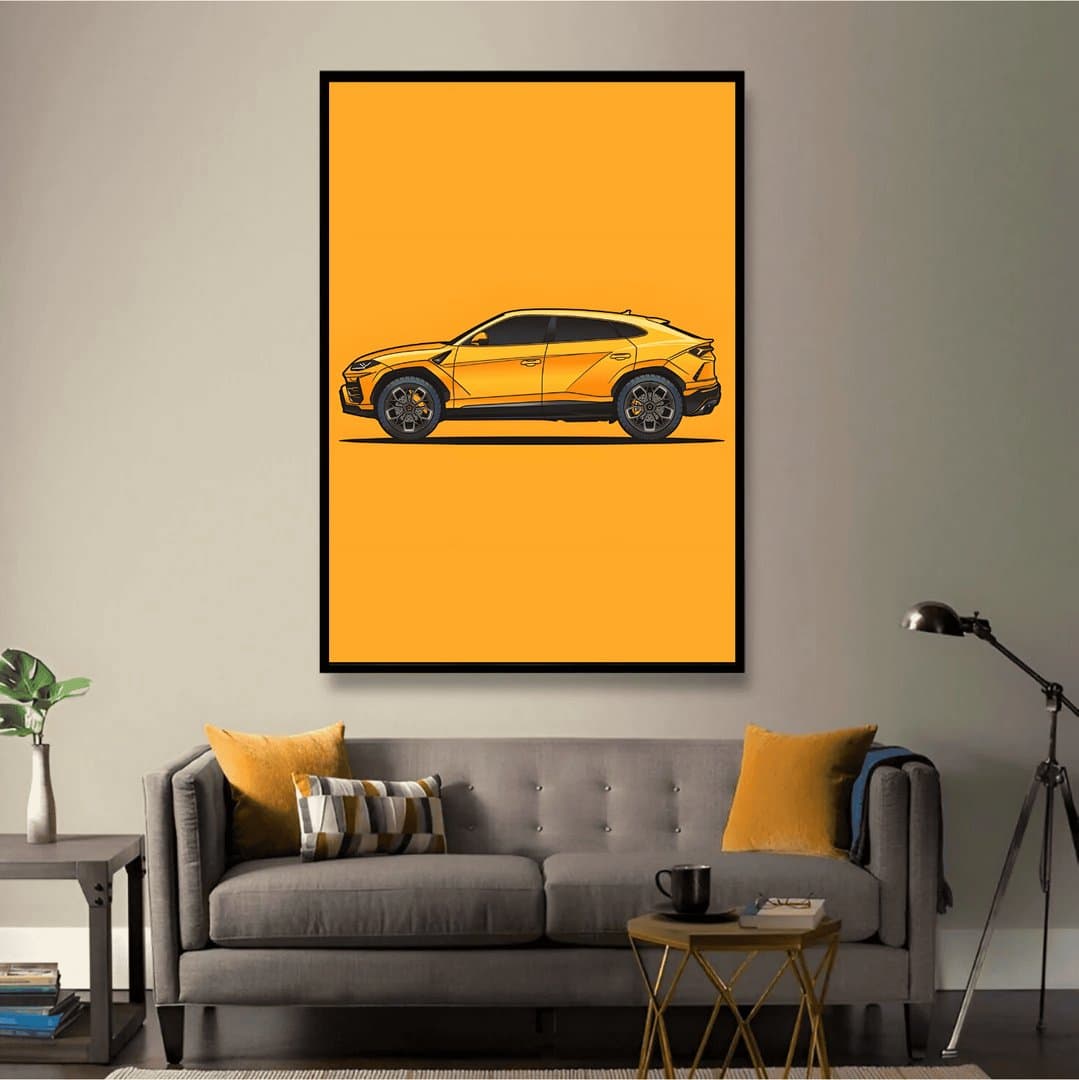 Lamborghini Urus Car Frame & Poster | HD Acrylic Car Wall Decor for Home & Office | Wall Ready Design Frames & Posters 4