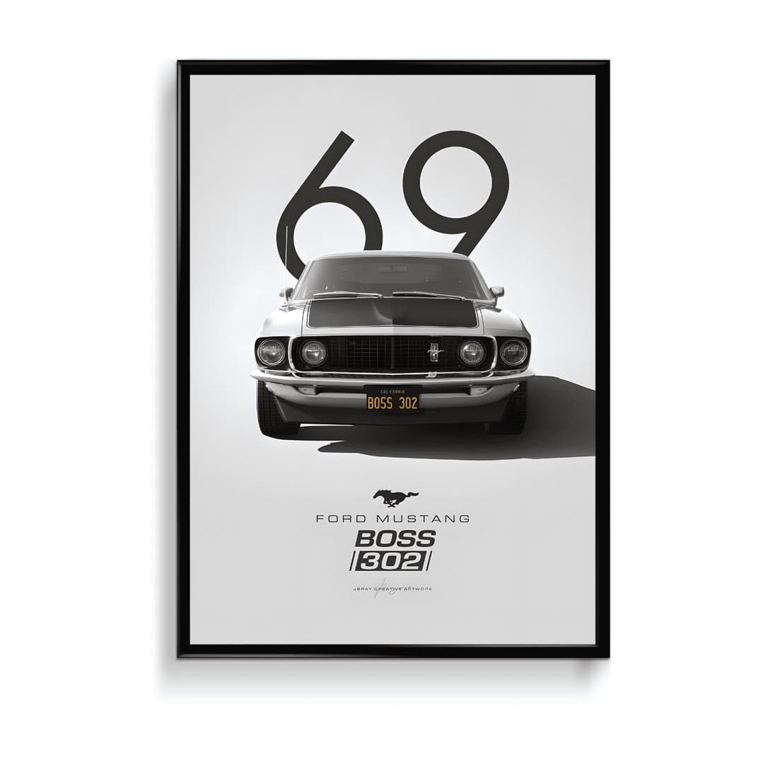 Iconic Ford Mustang GT 350 Car Frame & Poster | HD Acrylic Car Wall Decor for Home & Office | Wall Ready Design Frames & Posters