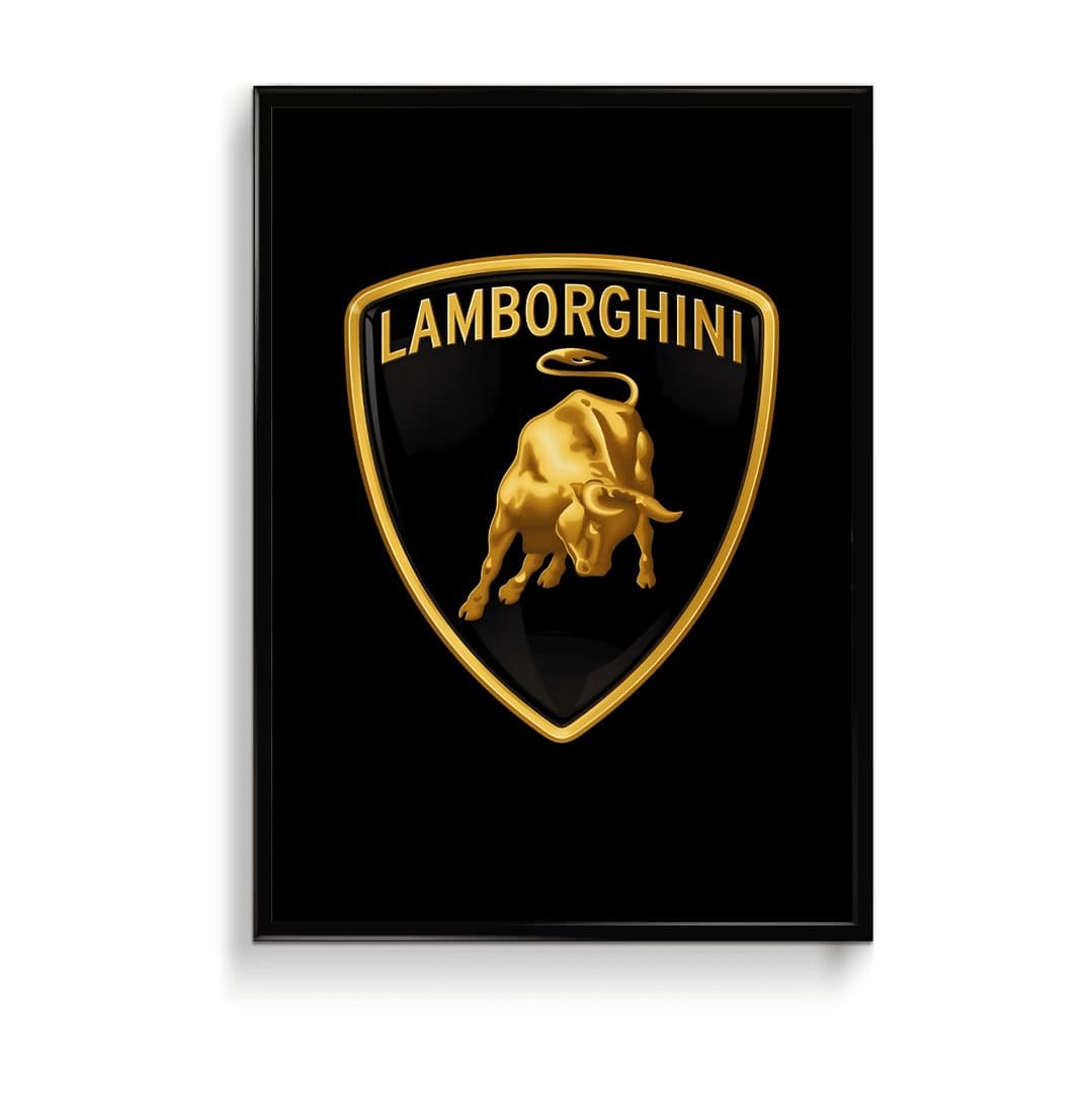 Lamborghini Logo Frame & Poster | HD Acrylic Car Wall Decor for Home & Office | Wall Ready Design Frames & Posters