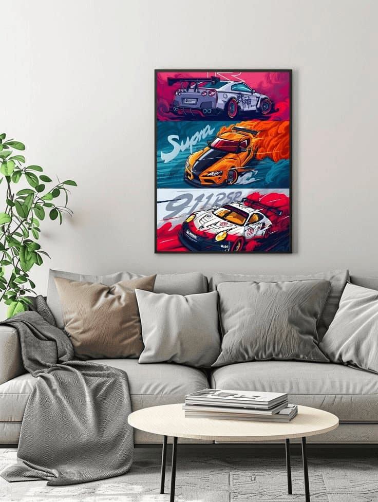 BMW Car Frame & Poster | HD Acrylic Car Wall Decor for Home & Office | Wall Ready Design Frames & Posters 3