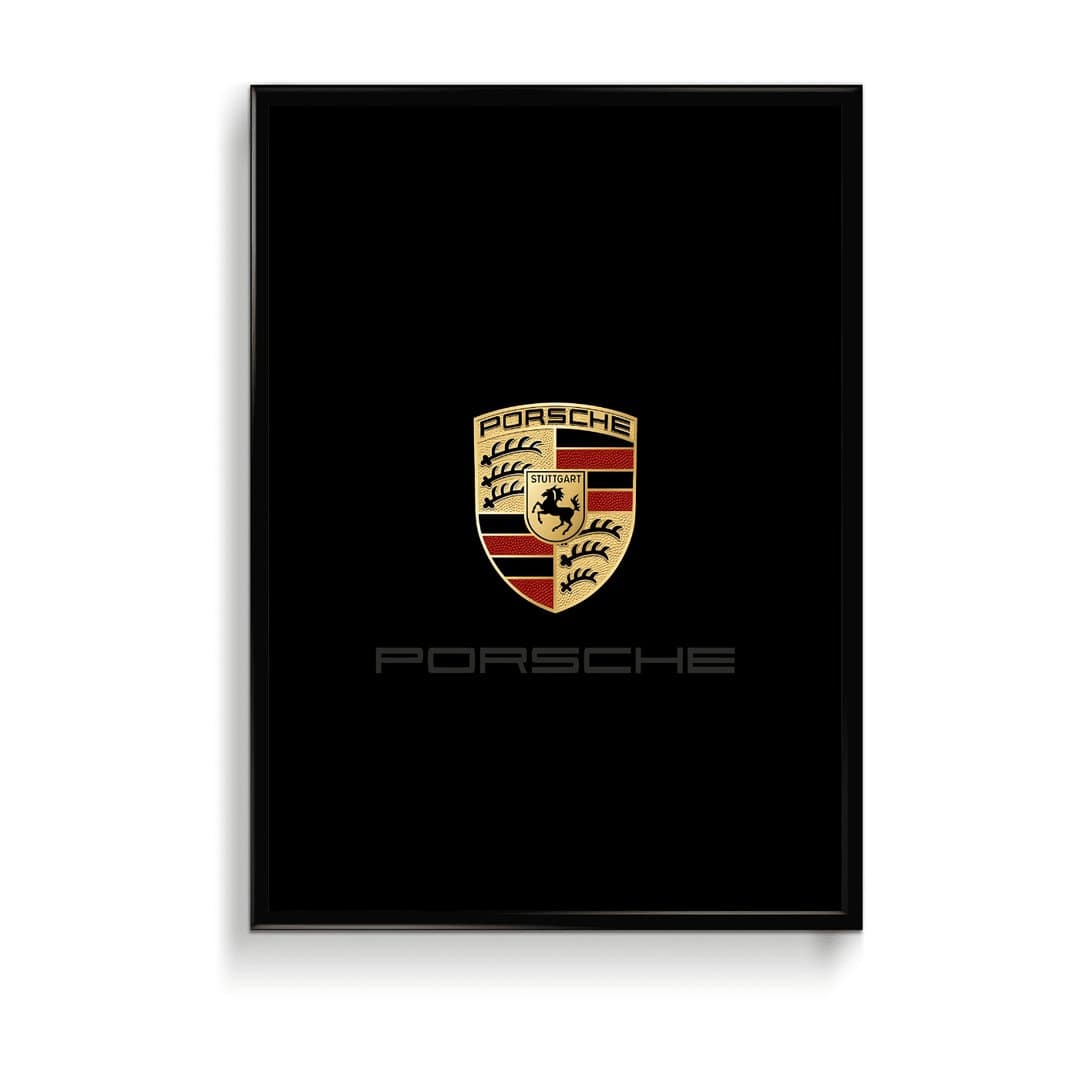 Porsche Logo Frame & Poster | HD Acrylic Car Wall Decor for Home & Office | Wall Ready Design Frames & Posters 1