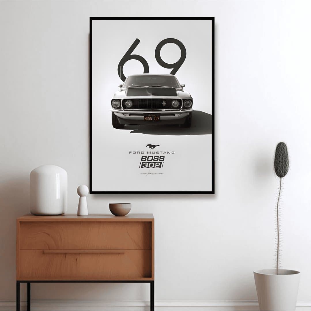 Iconic Ford Mustang GT 350 Car Frame & Poster | HD Acrylic Car Wall Decor for Home & Office | Wall Ready Design Frames & Posters 2