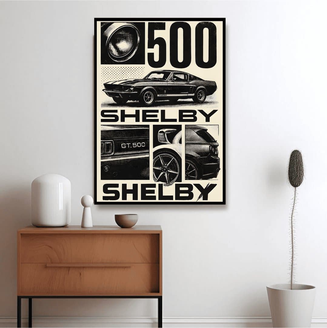 Ford Mustang GT 350 Wall Decoration Art Framed & Poster | HD Acrylic Car Wall Decor for Home & Office | Wall Ready Design Frames & Posters 2