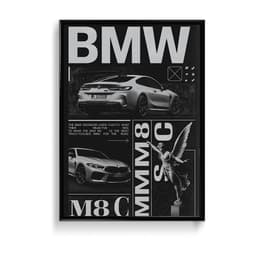 BMW M8 Car Frame & Poster | HD Acrylic Car Wall Decor for Home & Office | Wall Ready Design Frames & Posters