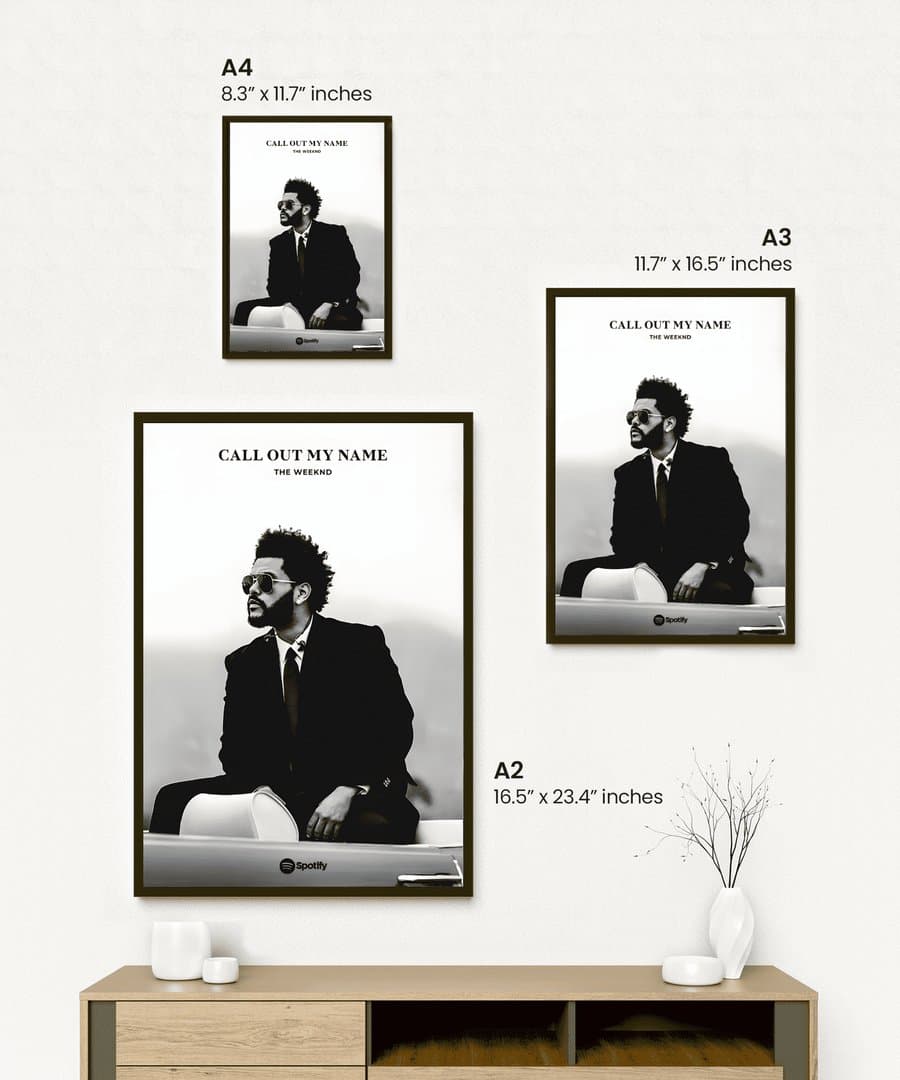 Call Out My Name (The Weeknd) Frame & Poster | HD Acrylic Music Album Wall Decor for Home & Office | Wall Ready Design Frames & Posters 2