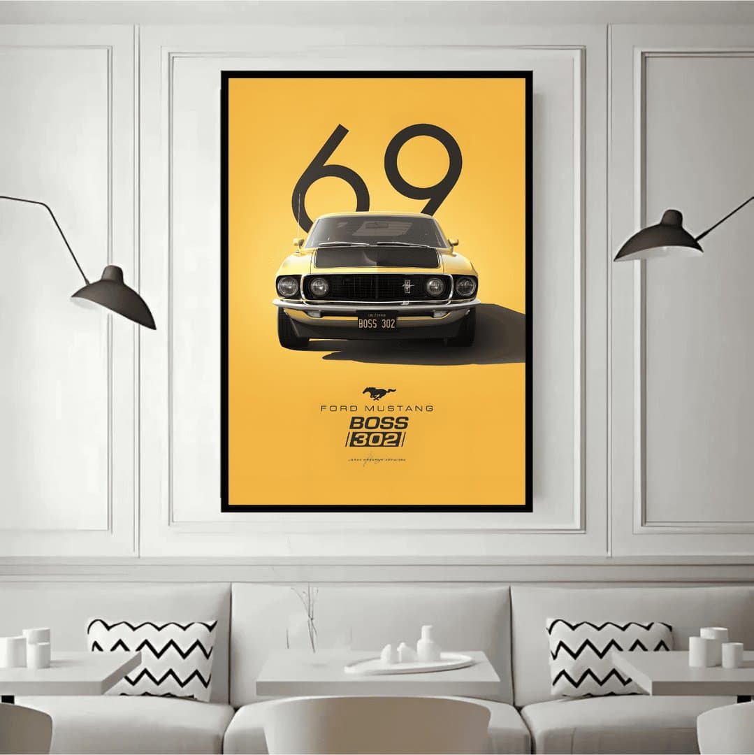 Ford Mustang GT 350 Car Frame & Poster | HD Acrylic Car Wall Decor for Home & Office | Wall Ready Design Frames & Posters 3