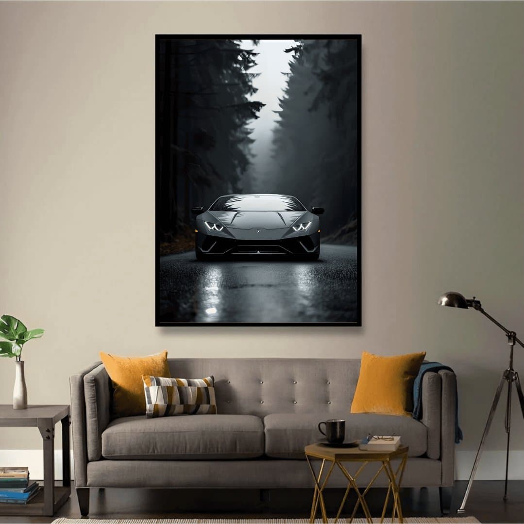 Lamborghini Aventador Car Frame & Poster | HD Acrylic Car Wall Decor for Home & Office | Wall Ready Design Frames & Posters 4