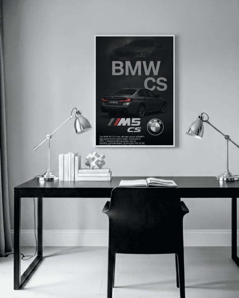 BMW M5 CS Car Frame & Poster | HD Acrylic Car Wall Decor for Home & Office | Wall Ready Design Frames & Posters 5