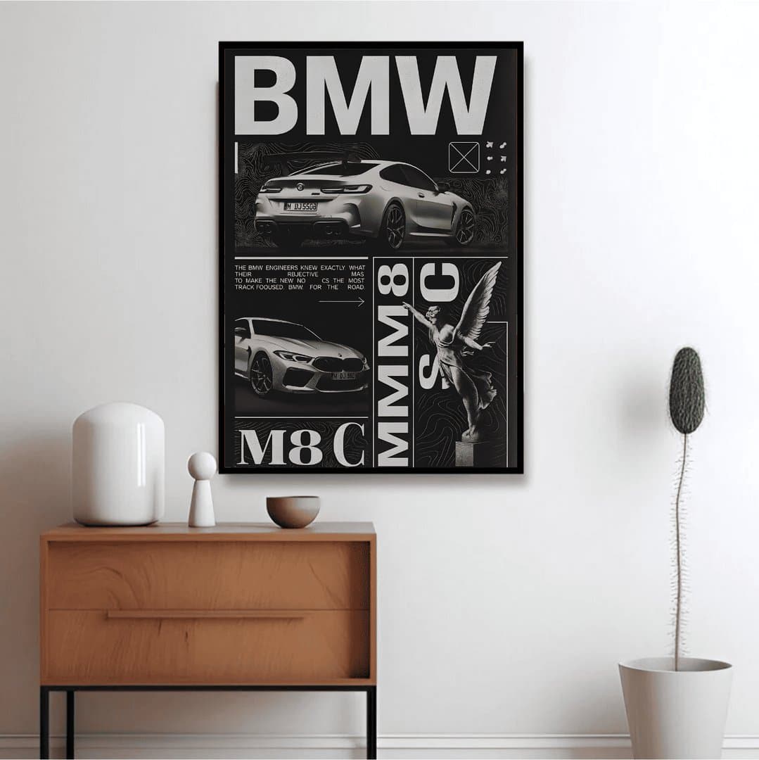 BMW M8 Car Frame & Poster | HD Acrylic Car Wall Decor for Home & Office | Wall Ready Design Frames & Posters 5