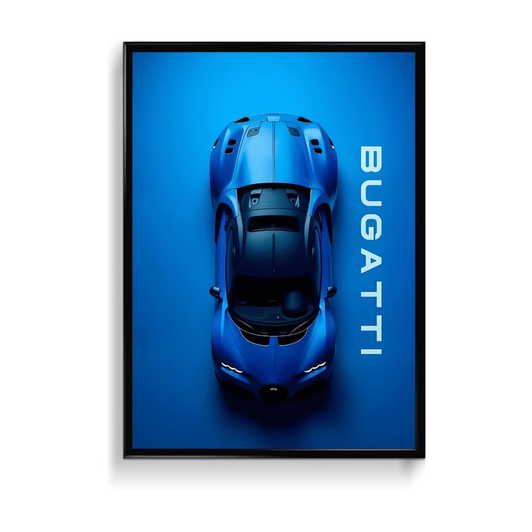 Bugatti Chiron Pur Sport Car Frames & Poster | HD Acrylic Car Wall Decor for Home & Office | Wall Ready Design Frames & Posters