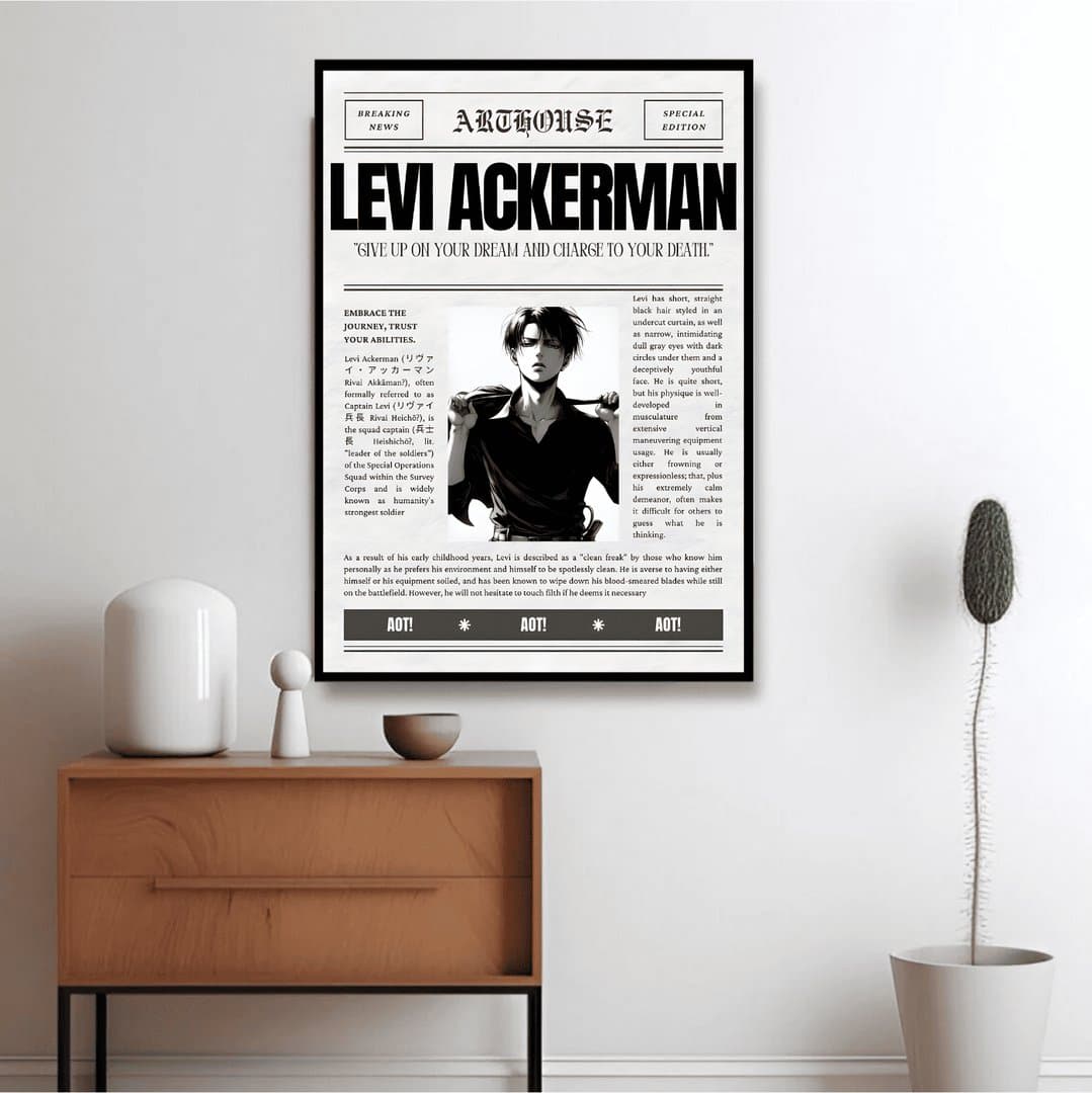 Levi Ackerman (Attack on Titan) Frame & Poster | HD Acrylic Anime Wall Decor for Home & Office | Wall Ready Design Frames & Posters 5