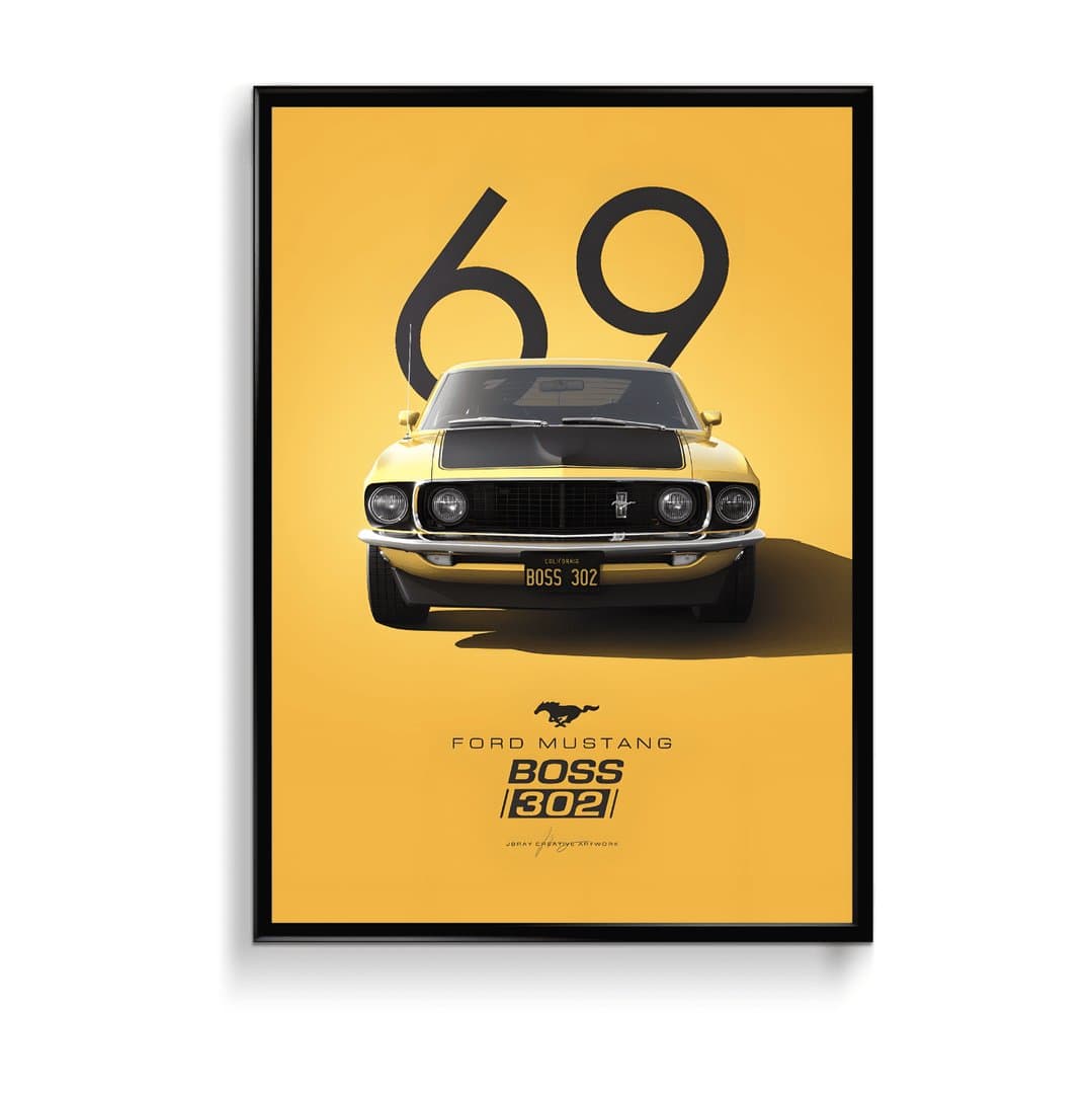 Ford Mustang GT 350 Car Frame & Poster | HD Acrylic Car Wall Decor for Home & Office | Wall Ready Design Frames & Posters