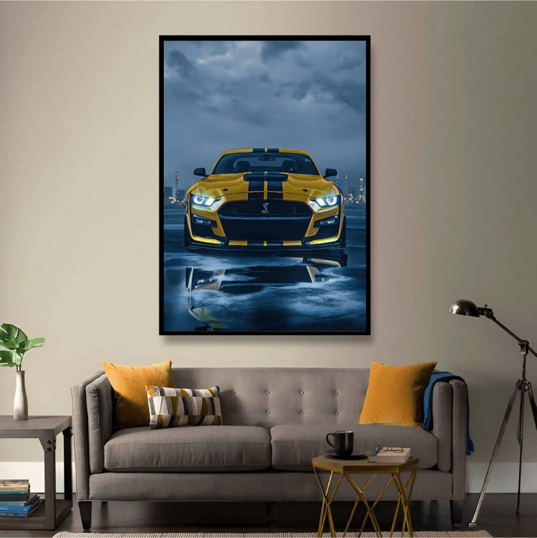 Ford Mustang Shelby GT500 Car Frame & Poster | HD Acrylic Car Wall Decor for Home & Office | Wall Ready Design Frames & Posters 4